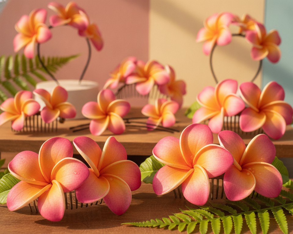 Hair Claw, Gradient Plumeria Flower Hair, Hair Clips
